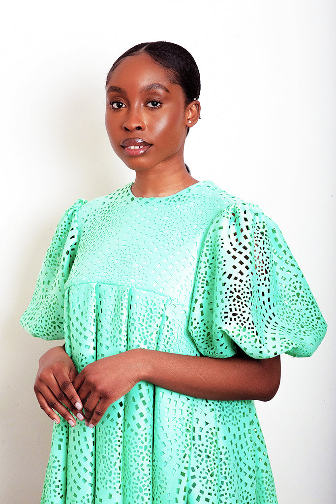 Lasercut Trapeze dress