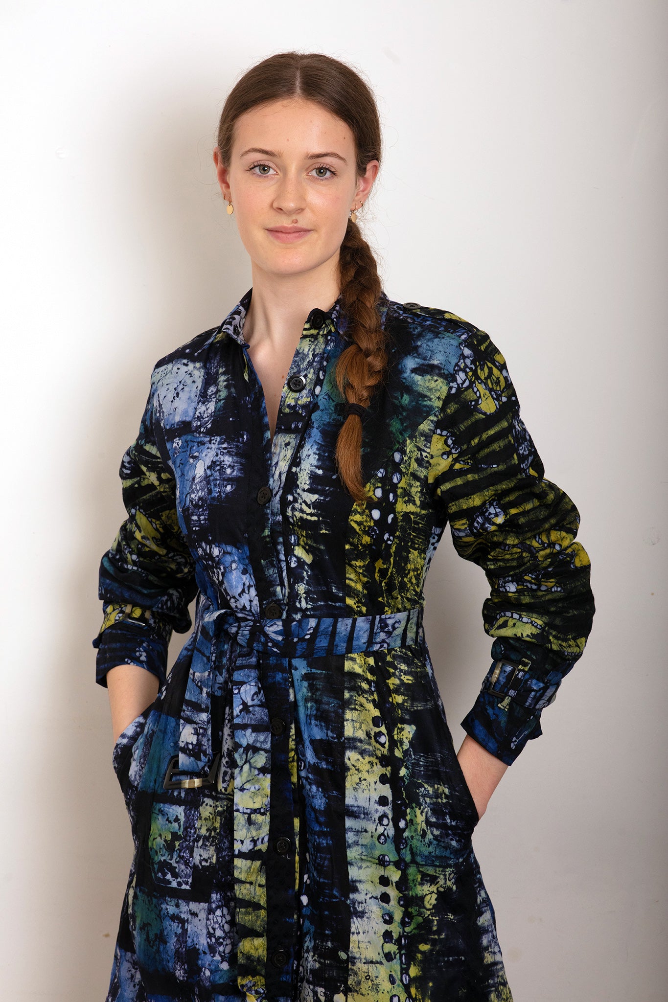 Hand Dyed Batik Trench Dress
