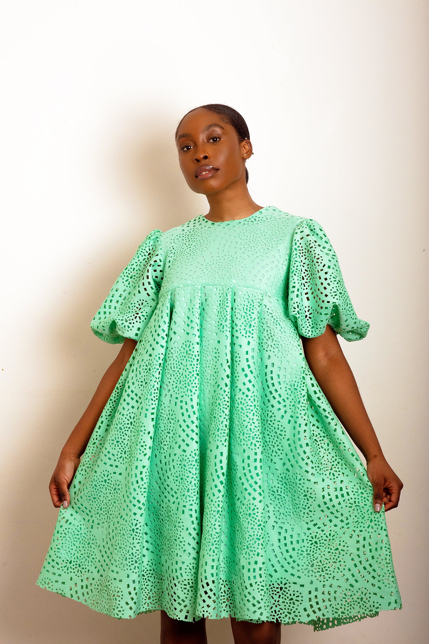 Lasercut Trapeze dress