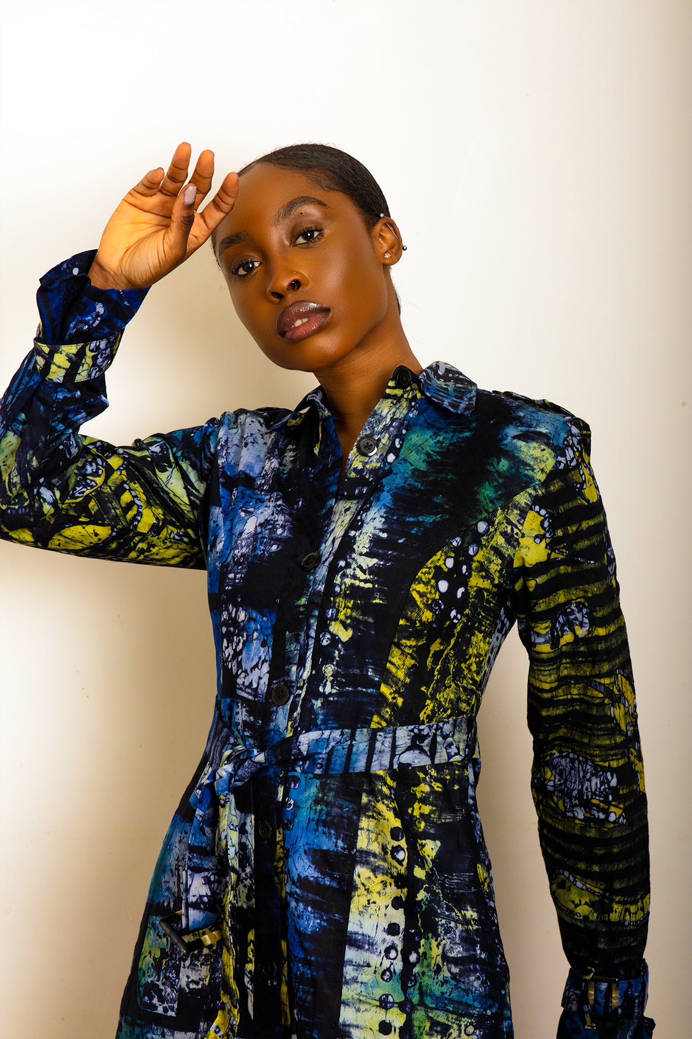 Hand Dyed Batik Trench Dress Qyoot Hand Dyed Batik Trench Dress Qyoot